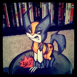 Size: 612x612 | Tagged: artist:dirtreynoldsdfw, derpibooru import, marvel, paper child, safe, safety dance, wolverine, x-men