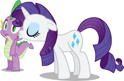 Size: 7194x4724 | Tagged: safe, artist:exe2001, derpibooru import, rarity, spike, absurd resolution, female, interspecies, kissing, male, shipping, simple background, sparity, straight, transparent background, vector