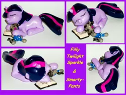 Size: 5496x4176 | Tagged: absurd resolution, artist:madponyscientist, book, derpibooru import, filly, safe, sculpture, sleeping, smarty pants, solo, twilight sparkle