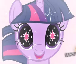 Size: 1024x866 | Tagged: safe, derpibooru import, screencap, twilight sparkle, pony, magical mystery cure, cropped, eyes, fulfilled cutie mark, glow, happy, i can see forever, looking at you, magic, my god its full of stars, open mouth, smiling, solo, sparkles, starry eyes, stars, wingding eyes