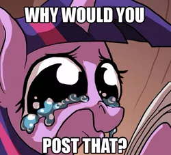 Size: 471x427 | Tagged: artist needed, crying, derpibooru import, dilated pupils, frown, sad, safe, solo, twilight sparkle, why would you post that