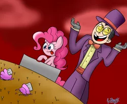 Size: 1650x1350 | Tagged: artist:icebreak23, crossover, cupcake, derpibooru import, glasses, pinkie pie, safe, stick figure, superjail, warden