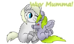 Size: 1024x610 | Tagged: artist:inkiepie, cute, derpibooru import, fluffy pony, fluffy pony foal, fluffy pony mother, hug, love, safe, weanling