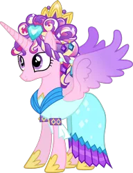 Size: 4890x6370 | Tagged: absurd resolution, alternate hairstyle, artist:90sigma, ceremonial headdress, clothes, derpibooru import, dress, games ponies play, princess cadance, safe, simple background, transparent background, vector