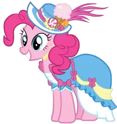 Size: 2820x3000 | Tagged: artist:bethiebo, clothes, coronation dress, derpibooru import, dress, magical mystery cure, pinkie pie, safe, simple background, solo, transparent background, vector
