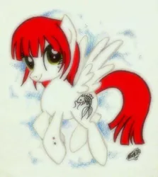 Size: 428x480 | Tagged: safe, artist:peachpalette, derpibooru import, oc, oc:cathikoi, unofficial characters only, pegasus, pony, get, index get, koi fish, pencil drawing, traditional art