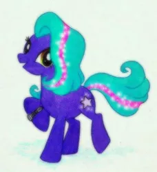 Size: 438x480 | Tagged: safe, artist:peachpalette, derpibooru import, oc, oc:star shimmer, unofficial characters only, earth pony, pony, bracelet, shiny, sister-in-law, solo, traditional art, watch