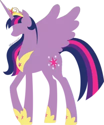Size: 4522x5413 | Tagged: safe, artist:silverarrow87, derpibooru import, twilight sparkle, twilight sparkle (alicorn), alicorn, pony, absurd resolution, big crown thingy, cutie mark, female, hoof shoes, hooves, horn, jewelry, lineless, mare, minimalist, older, peytral, regalia, signature, simple background, solo, spread wings, tiara, transparent background, ultimate twilight, vector, wings