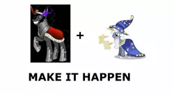 Size: 1576x864 | Tagged: derpibooru import, exploitable meme, insane fan theory, king sombra, make it happen, meta, safe, star swirl is, star swirl the bearded, text