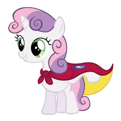 Size: 6247x6266 | Tagged: absurd resolution, artist:solusjbj, cape, clothes, derpibooru import, safe, simple background, solo, sweetie belle, transparent, transparent background, vector