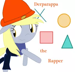 Size: 588x562 | Tagged: safe, derpibooru import, derpy hooves, pegasus, pony, crossover, female, mare, parappa, parappa the rapper, parody, rhythm game