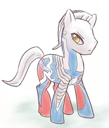 Size: 550x645 | Tagged: safe, derpibooru import, ponified, image, jpeg, looking to side, serious, shadow, simple background, ultraman, ultraman zero, white background