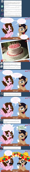 Size: 1236x6924 | Tagged: aaron pony, artist:shinta-girl, ask, comic, derpibooru import, oc, oc:shinta pony, safe, spanish, translated in the description, tumblr, unofficial characters only