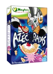 Size: 900x1268 | Tagged: artist:anibaruthecat, cereal, corn flakes, dashface, maizoro, mexico, my little pony logo, pinkie pie, rainbow dash, safe, spanish, zebra, zecora