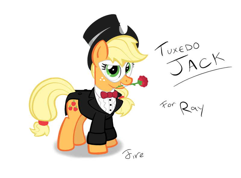 Size: 900x667 | Tagged: applejack, artist:firehazard14, derpibooru import, hilarious in hindsight, roosterteeth, safe, sailor moon, tuxedo jack, tuxedo mask