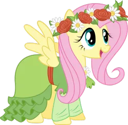 Size: 1024x999 | Tagged: artist:techrainbow, clothes, derpibooru import, dress, fluttershy, magical mystery cure, safe, simple background, transparent background, vector