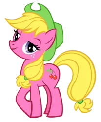 Size: 1496x1810 | Tagged: applejack, artist:durpy, cherry berry, color edit, derpibooru import, hat, safe, simple background, solo, transparent background, vector