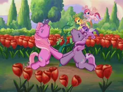 Size: 640x480 | Tagged: breezie, derpibooru import, flower, g3, garden, garden weed, out of context, pinkie pie, pinkie pie (g3), pull, pulling, safe, the princess promenade, tiddlywink, tra-la-la, wysteria, zipzee