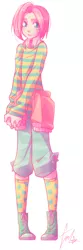 Size: 624x1872 | Tagged: adorascotch, artist:gravityfxxk, boots, butterscotch, clothes, converse, cute, derpibooru import, fluttershy, humanized, male, rule 63, rule63betes, safe, shoes, skinny, solo, standing, sweater, sweatershy, trap