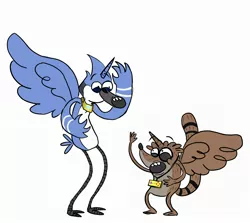 Size: 2126x1900 | Tagged: safe, artist:neroscottkennedy, derpibooru import, alicorn, pony, barely pony related, mordecai, mordecai and rigby, regular show, rigby, simple background