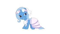 Size: 1920x1080 | Tagged: artist:serendipony, clothes, derpibooru import, dress, filly, safe, smiling, svg, .svg available, trixie, vector