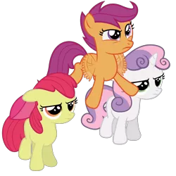Size: 5000x5000 | Tagged: safe, artist:really-unimportant, derpibooru import, apple bloom, scootaloo, sweetie belle, pony, .ai available, absurd resolution, angry, cutie mark crusaders, simple background, transparent background, vector