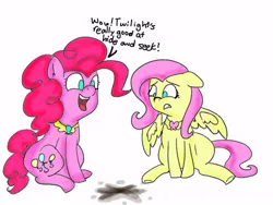 Size: 500x375 | Tagged: 30 minute art challenge, artist needed, derpibooru import, elements of harmony, fluttershy, magical mystery cure, pinkie pie, safe