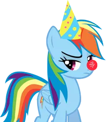 Size: 3158x3639 | Tagged: artist:chromadancer, clown nose, derpibooru import, hat, party hat, rainbow dash, safe, simple background, transparent background, vector