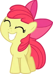 Size: 2870x4015 | Tagged: safe, artist:bobthelurker, derpibooru import, apple bloom, earth pony, pony, spike at your service, adorabloom, cute, eyes closed, female, filly, simple background, smiling, solo, transparent background, vector