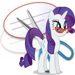 Size: 256x256 | Tagged: safe, artist:shadowhedgiefan91, derpibooru import, rarity, pony, unicorn, cute, female, glasses, icon, mare, raribetes, scissors, simple background, smiling, snipping tool icon, solo, speech bubble, transparent background, wat