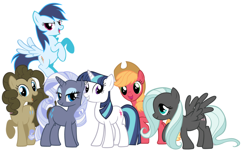 Size: 5400x3400 | Tagged: alternate mane six, applejack, artist:mihaaaa, artist:shadowhedgiefan91, big macintosh, color edit, derpibooru import, doctor whooves, fluttershy, hoity toity, mane 6 recolors, mane six, pinkie pie, rainbow dash, rarity, recolor, safe, shining armor, simple background, soarin', thunderlane, time turner, transparent background, twilight sparkle, vector