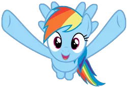 Size: 8191x5612 | Tagged: safe, artist:thatguy1945, derpibooru import, rainbow dash, absurd resolution, cute, dashabetes, flying, fnaf jumpscare, happy, hug, incoming hug, simple background, solo, transparent background, vector