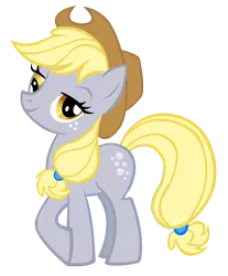 Size: 1496x1810 | Tagged: safe, artist:durpy, color edit, derpibooru import, applejack, derpy hooves, earth pony, pony, female, hat, mare, palette swap, recolor, silly, silly pony, simple background, solo, stock vector, transparent background, vector, who's a silly pony
