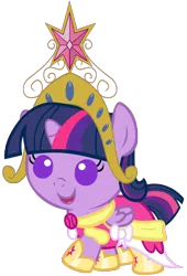 Size: 3120x4600 | Tagged: safe, artist:beavernator, derpibooru import, twilight sparkle, twilight sparkle (alicorn), alicorn, pony, baby, baby pony, babylight sparkle, big crown thingy, clothes, coronation dress, cute, dress, elements of harmony, female, foal, jewelry, mare, open mouth, princess babylight, smiling, solo, time paradox, twiabetes, weapons-grade cute