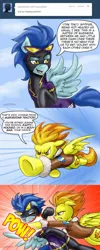 Size: 900x2241 | Tagged: artist:pluckyninja, clothes, comic, costume, derpibooru import, dialogue, jacket, nightshade, rainbow dash, safe, shadowbolts, shadowbolts costume, spitfire, stupid sexy spitfire, tumblr, tumblr:sexy spitfire, uniform, wonderbolts