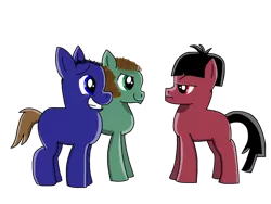 Size: 1032x774 | Tagged: artist:rad-toucan, curly howard, derpibooru import, larry fine, moe howard, ponified, safe, simple background, the three stooges, transparent background