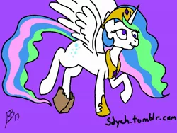 Size: 640x480 | Tagged: safe, artist:sdych, derpibooru import, derpy hooves, princess celestia, alicorn, pony, cutie mark, derp, derpicorn, derplestia, paper bag, race swap, simple background, solo, swapped cutie marks