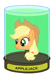 Size: 1024x1431 | Tagged: applejack, artist:hombre0, artist:kanske-2099, derpibooru import, disembodied head, futurama, head in a jar, jar, parody, safe, simple background, solo, transparent background