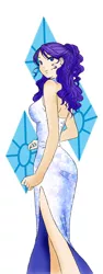 Size: 491x1305 | Tagged: artist:groovyfish, derpibooru import, humanized, rarity, safe, solo