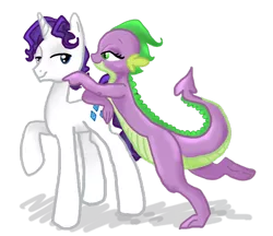 Size: 962x830 | Tagged: safe, artist:sweetchiomlp, derpibooru import, rarity, spike, barb, barlusive, elusive, female, flirting, male, older, rule 63, shipping, sparity, straight