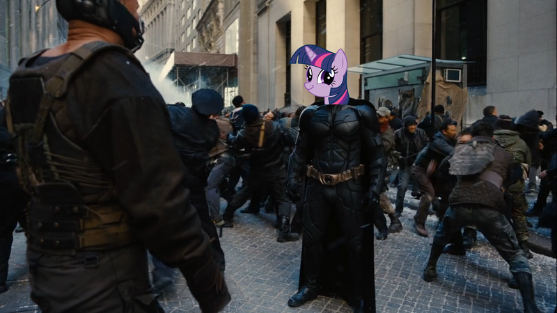 Size: 1366x768 | Tagged: bane, batman, derpibooru import, safe, the dark knight rises, twiface, twilight sparkle, wrong neighborhood