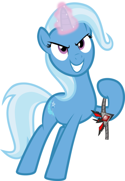 Size: 5000x7259 | Tagged: safe, artist:mrcbleck, derpibooru import, trixie, pony, unicorn, absurd resolution, alicorn amulet, female, grin, magic, mare, simple background, solo, transparent background, vector