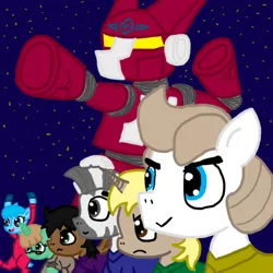 Size: 576x576 | Tagged: abioye, artist:ficficponyfic, comic, cover, deer, derpibooru import, filchia, herb, huzzercarwhel, mecha, oc, oc:larkspur, pileus, safe, unofficial characters only, zebra