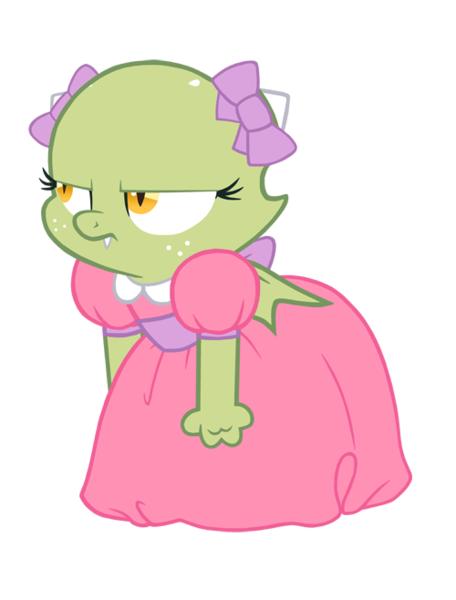 Size: 500x658 | Tagged: artist:queencold, baby dragon, clothes, derpibooru import, dragon, dragoness, dragon oc, dress, female, oc, oc:jade, safe, simple background, transparent background, unofficial characters only