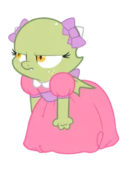 Size: 500x658 | Tagged: artist:queencold, baby dragon, clothes, derpibooru import, dragon, dragoness, dragon oc, dress, female, oc, oc:jade, safe, simple background, transparent background, unofficial characters only