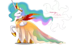 Size: 1900x1200 | Tagged: artist:tiffanymarsou, clothes, dress, gala, gala dress, princess celestia, safe, solo