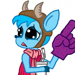 Size: 432x432 | Tagged: antlers, artist:ficficponyfic, deer, derpibooru import, foam finger, oc, oc:larkspur, safe, soda, unofficial characters only