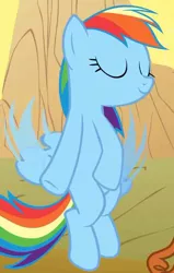 Size: 489x771 | Tagged: safe, derpibooru import, screencap, rainbow dash, pegasus, pony, over a barrel, season 1, cropped, eyes closed, female, flying, mare, out of context