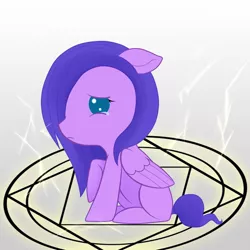 Size: 600x600 | Tagged: age regression, alchemist, alchemy, artist:no-face-girl, derpibooru import, foal, oc, oc:arcana pallette, safe, transmutation circle, unofficial characters only