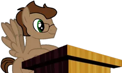 Size: 692x414 | Tagged: safe, artist:kitsamoon, derpibooru import, oc, unnamed oc, unofficial characters only, pegasus, pony, blank flank, glasses, male, simple background, speech, stallion, white background